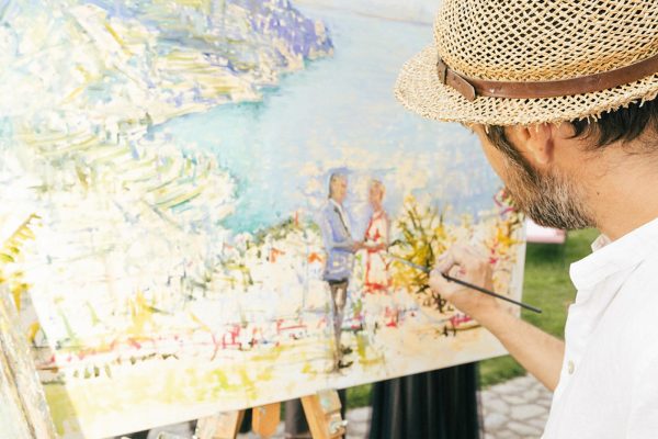 Live painting di coppia Costiera Amalfitana